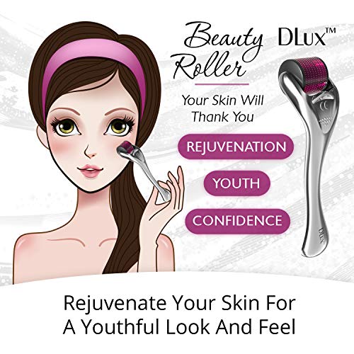 Microneedle Derma Roller with Protective Kit and Ebook :: New 2019 Model :: Stainless Steel 0.25mm Microneedles :: 540 Exfoliating Needles :: Micro Roller for Face ::"Deep Purple" Beauty Roller