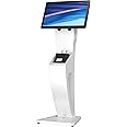 Sleek Floor Stand Kiosk for Monitors – CTA Sleek Floor Kiosk Stand with Printer Slot for Monitors 15" to 32" up to 60lbs - for Check-in Stations & POS Stations & More - White (ADD-LDSLEEKW)