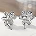 Neoglory Jewelry Blue Crystal Flowers Stud Earrings Gift For Girl Women Mother Embellished with Crystals from Swarovski