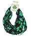 Satin Irish St. Patrick's Day Shamrock Clover Infinity Circle Scarf, Black/Green, One Size