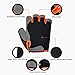 HuwaiH Cycling Gloves Men's/Women's Mountain Bike Gloves Half Finger Biking Gloves | Anti-slip Shock-absorbing Gel Pad Breathable Cycle Gloves (Black Orange, Large(Male))