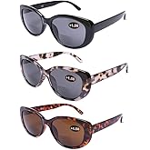 DOOViC Bifocal Sun Readers for Women and Men Stylish Reading Glasses Cat Eye Frame Reading Sunglasses