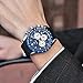 Mens' Watches Chronograph Sport Watch Waterproof Date Quartz Wrist Watch in Black Silicone Band