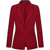MINTLIMIT Blazers for Women One Button Jacket Suits Notched Lapel Classic Casual Formal Long Sleeve Blazer with Pockets