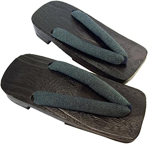 Gentlemen's Black Kiri Ukon Geta Sandals Wood Clogs for Japanese Kimono and Yukata MU110