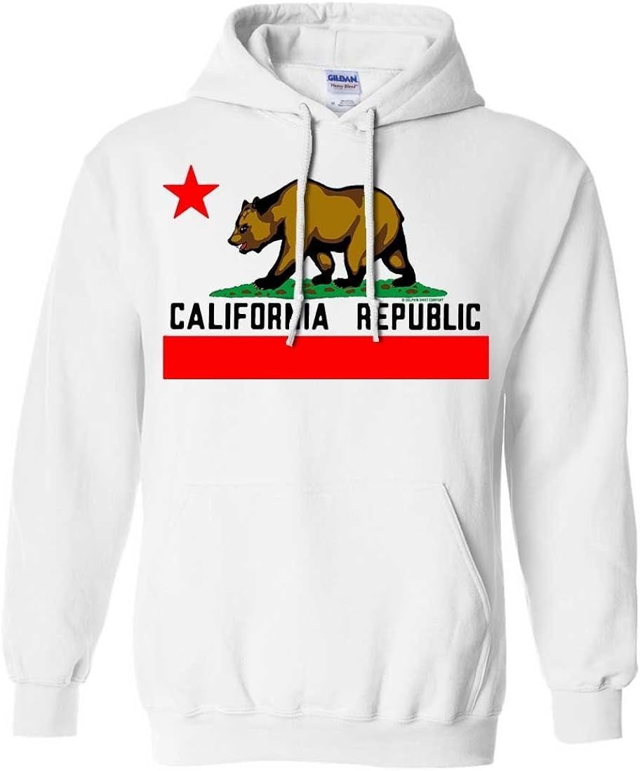 Dolphin Shirt Co California Republic Borderless Bear Flag Black Text Sweatshirt Hoodie