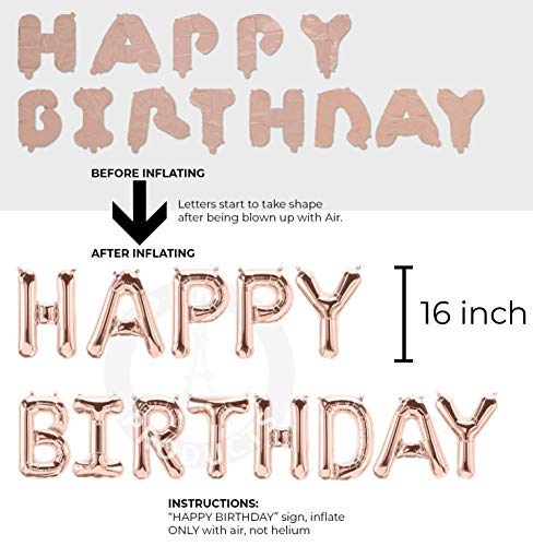 1st BIRTHDAY GIRL DECORATIONS (37 Piece Set) | Great for 1st Birthday Party Supplies and Rose Gold Party Decorations | Includes Rose Gold Confetti Balloons | Happy First BDay Princess Decorations - Thumbnail 5