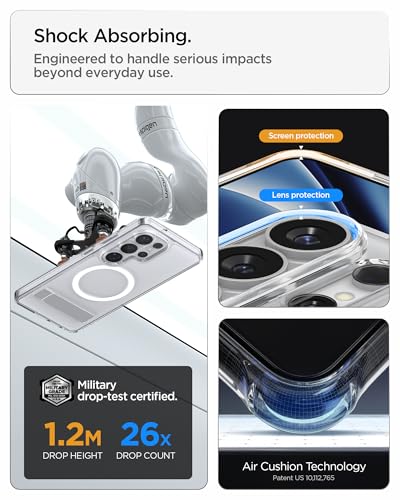 Spigen Ultra Hybrid S MagFit for Samsung Galaxy S26 ULTRA case cover [MagSafe compatible] with Kickstand - Clear White