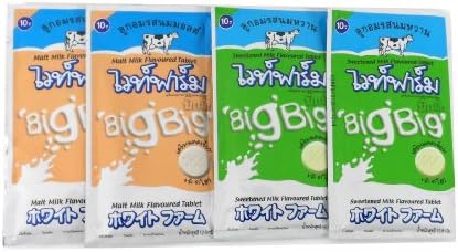 White Farm Big Big Sweetened Milk , Malt Milk Flavoured 6 Pcs. 2 Flavoured Thai