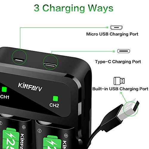 KINFAYV Xbox One Battery Pack 4 x 2580mAh Rechargeable Controller Battery and Charger Compatible with Xbox One/Xbox One S/Xbox One X/Xbox One Elite Wireless Controller