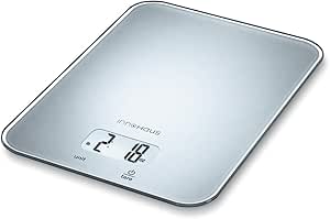 Our Brand - innoHaus Multi-Function Kitchen Food Scale, Digital Display with Tare Function, Precise, Measures in g, oz, lb:oz, ml, fl.oz with Auto-Off, Silver