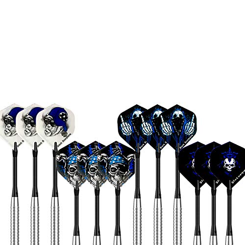 Gallop Chic Darts Flight, 48 Pcs Skull Flights, Standard and Durable PET Dart Feather, Perfect Accessories Equipment Supplies for Soft/Steel Tip Dart Games