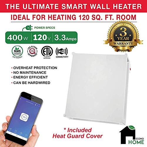 EconoHome Wall Mount Space Heater Panel with Thermostat 400 Watt