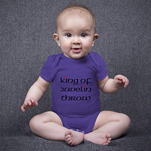 Custom Boy & Girl Baby Bodysuit King of Javelin Throw Sport Funny Cotton Baby Clothes Oxford Gray Design Only 12 Months