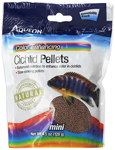 Aqueon Cichlid Food Color Enhancing Pellets, 4-1/2-Ounce