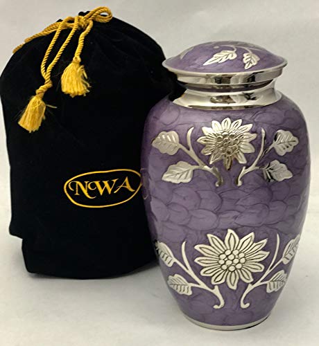 Large Custom Engraved Brass Lavender Cremation Urn