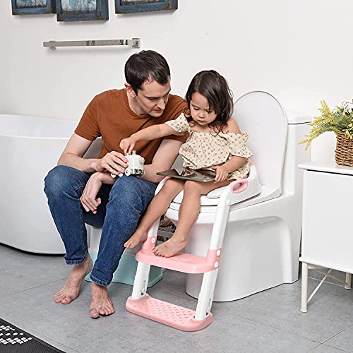 Toilet Potty Training Seat with Step Stool Ladder, 711TEK Toddler Potty