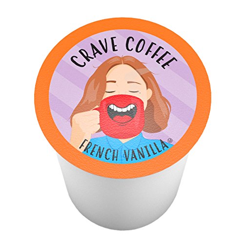 CRAVE BEVERAGES FLAVORED COFFEE PODS COMPATIBLE WITH 2 K-CUP BREWERS, FRENCH VANILLA, 40 COUNT