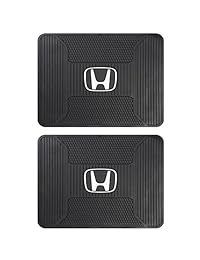 Tapetes de caucho para piso delanteros y traseros para Honda Civic con logo, color negro, juego universal de 4 unidades