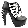 SHOW-STORY-Punk-Beige-Two-Tone-Lace-Up-Bone-Heels-Platform-Ankle-BootsLF80649