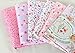 Generic Quarter Cotton Fabric Pink Little Flower Bundle Quilting Sewing Fabric 8 Designs Handicraft Arts Material Size 50cmx40cm Color Pink