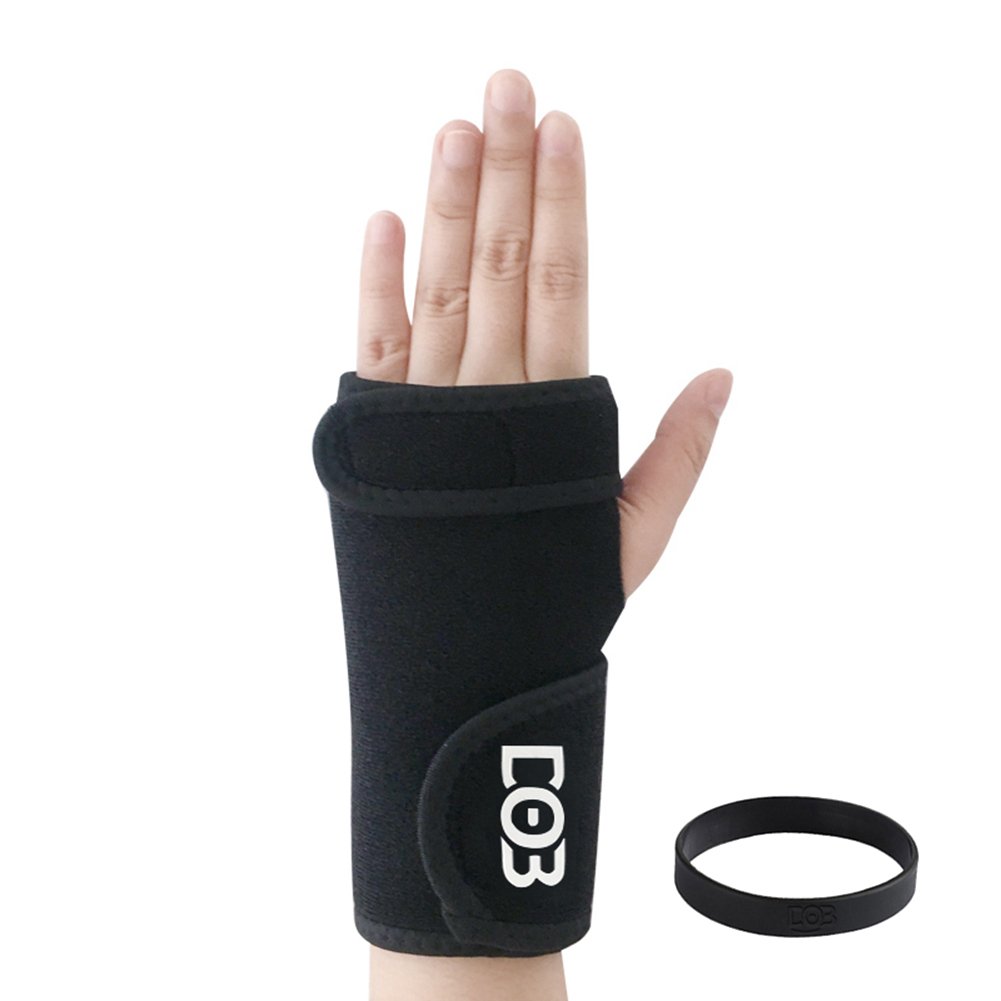 DOB Wrist Brace, Wrist Support with Removable Splint and Adjustable Support Wrap for Carpal Tunnel (Left)