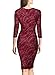 Miusol Women's Elegant Floral Lace 2/3 Sleeve Slim Evening Dress