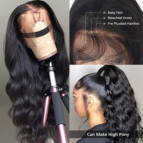 Human-Hair-360-Lace-Frontal-Wigs-14-Inch-Brazilian-Virgin-Lace-Front-Wigs-Human-Hair-Pre-Plucked-With-Baby-Hair-For-Black-Women-Natural-Black-Color14-inch-150-Density
