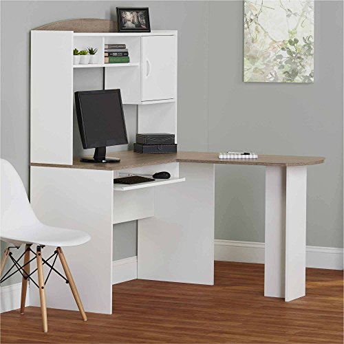 Computer Desk Corner Lshaped Ergonomic Study Table Hutch Home Office