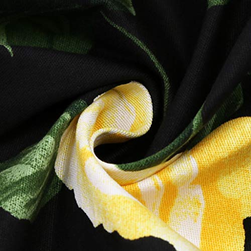 CCatyam Plus Size Dresses for Women, Skirt Lace Print Wrapped Swing Vintage Sexy Party Casual Fashion Yellow