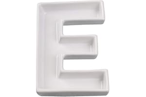 Ivy Lane Design Ceramic Love Letter Dish, Letter E, White