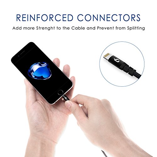 6.6ft BigBlue MFi Certified Fits Lifeproof Case, Ultra High Strength Lightning Cable For iPhone 7 iPad Pro iPod Pill+ And More (Black) - Thumbnail 6