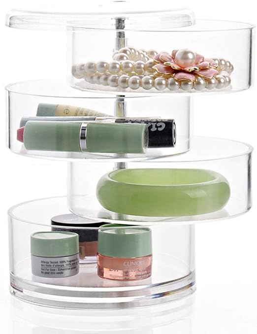 Stratalife Stackable Clear Plastic Hair Accessory Containers Jewelry Storage