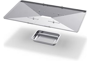 Geesta Grill Grease Tray Set, Stainless Steel Grill Replacement Parts, 27" - 30" Adjustable Grill Drip Pans Fit for Gas Grill from Dyna Glo, Nexgrill, Backyard Grill, Expert, BHG, Kenmore and More