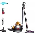 Dyson Big Ball Turbinehead Canister Vacuum Cleaner, Strong Suction, HEPA Filter, Pro Bagless, Self-Adjusting Cleaner Head, Large bin,Yellow/Iron, with 5AVE Microfiber Cloth