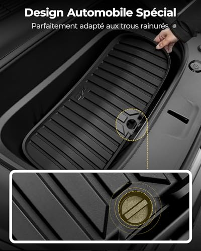 3W Kit of 4 Trunk Mats for Tesla Model Y Juniper 2025 2026 (Premium/Performance), Front Mats, All Seasons Premium Thorex Dog Boot Protector for Tesla, Not for New Standard 2026