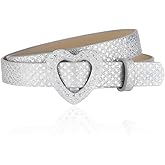 YALLNASL Retro Y2k Belt Bling Belts for Skirts Jeans Vintage Heart Belt for Women Girls Cowgirl Belts Western Accessories