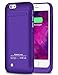 iPhone 6 Battery Case Slim External Battery Backup Charger Case 3500mah Fast Rechargeable Charging Case for iPhone 6/6S 4.7 inch by Fantasic LLC（Purple）