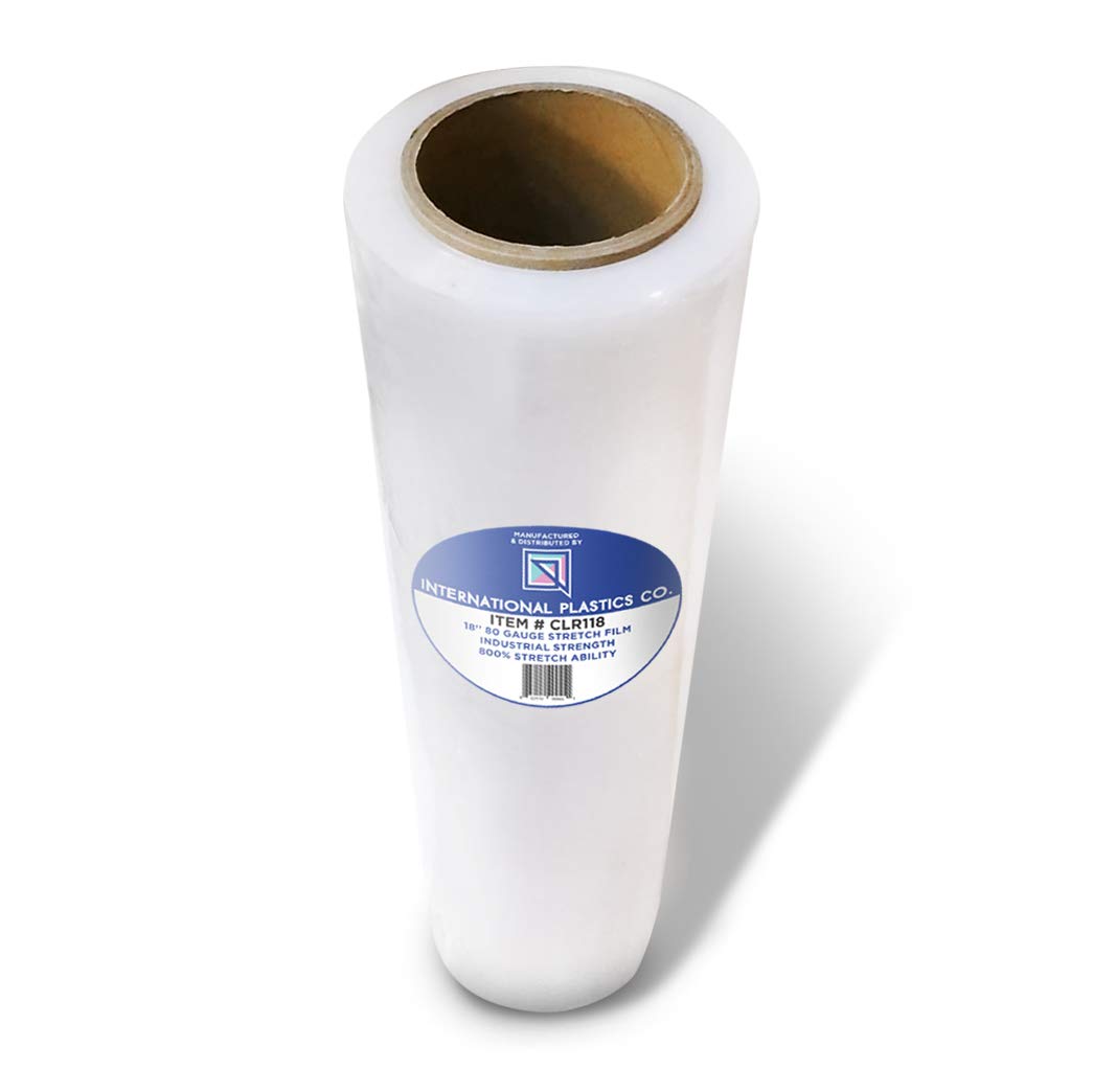 18" Stretch Film/Wrap 1100 feet 7 Layers 80 Gauge Industrial Strength 20 Microns Clear Cling Durable Adhering Packing Moving Packaging Heavy Duty Shrink Film (1)