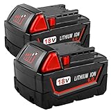 2Pack 6.0Ah 18V Replacement Battery for Milwaukee M18 Lithium Battery XC 48-11-1850 48-11-1840 48-11-1815 48-11-1820 48-11-1852 48-11-1828 48-11-1822 48-11-1811 Cordless Tool Batteries