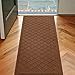 WaterHog Heavy Duty Runner Door Mat, 2' x 5', Made in USA, Durable & Skid-Resistant Entryway Mat, Water-Trapping, Indoor/Outdoor Decorative Floor Covering, Cordova Collection, Dark Brown