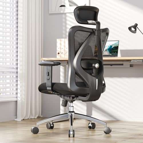 SIHOO Ergonomic Office Chair Computer Chair Desk Chair, Adjustable Headrests Chair Backrest and Armrest's Mesh Chair (2 Packs Black)