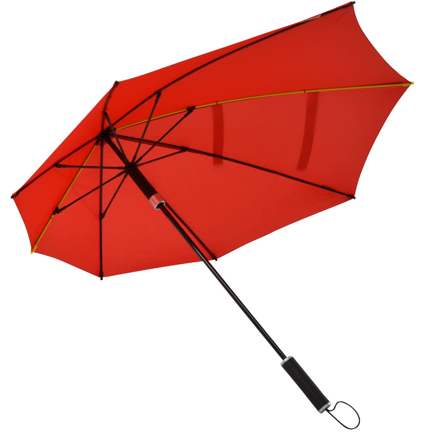 Impliva STORMaxi Aerodynamic Storm Umbrella - Hand Opening - Windproof - Diameter 92 cm - Red