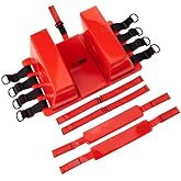 LINE2design Spine Board Head Immobilizer For Backboard, Red | Universal EMS EMT, Emergency Medical, Re-usable Rescue, Portable Lightweight, Adjustable Straps