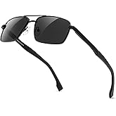 SUNGAIT Classic Rectangle Sunglasses Men Adjustable Anti-slip Temple Polarized UV400 Protection for Driving Fishing Golf