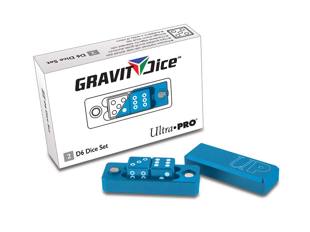Ultra Pro Unisex's D6 Gravity Dice Set-Cobalt (2 Pack), 7.6cm x 2.5 x 10.2cm