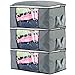combocube 3 Pack Closet Organizers and Storage Containers, Clothes Storage Bins, Storage Bags with Large Clear Window & Handles for King Comforter, Pillow, Quilt, Bedding, Clothes