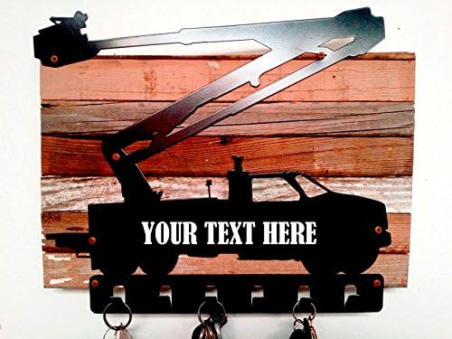 Past Time Signs PTSW004 15 x 13 in. Personalized Bucket Truck Key Holder with Wood Back Plasma Metal Sign