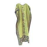 Womens Kaftan Housedress Green Caftan Printed Cover Up Bohemian Dresses