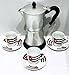 Cuban Coffee Cups 6 PC with saucers and metal display